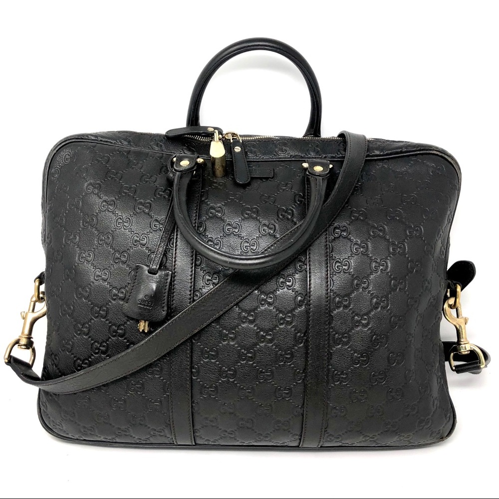 ✨GUCCI✨ Signature Monogram Leather Briefcase